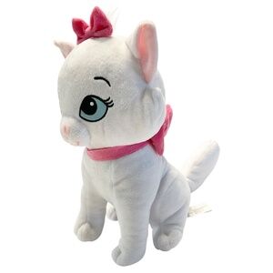 Disney Marie Plush Aristocats White Cat Pink Bow 11” Plushie stuffed animal toy